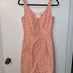 Trina Turk Coral and White Mini Dress